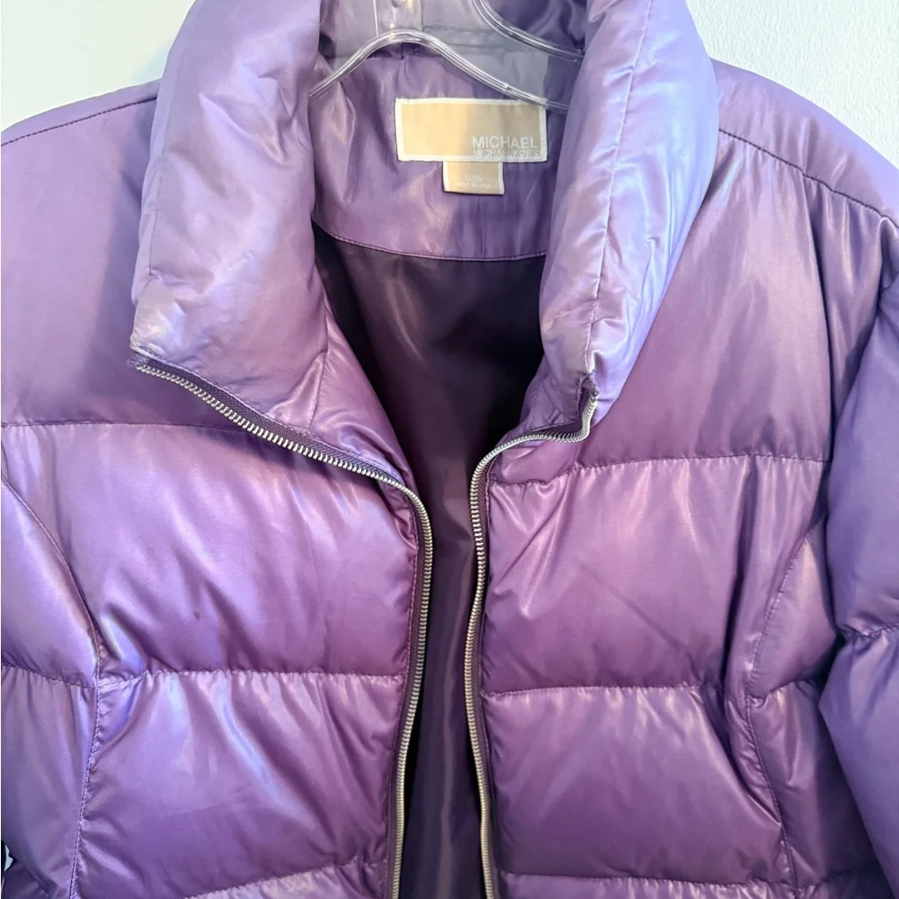Michael Kors Purple Ombre Puffer Jacket Quilted Winter Coat Size XL - Picture 2 of 4